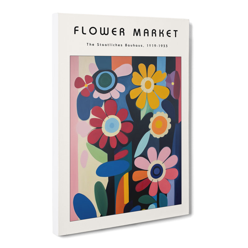 XMKTMKT-109 Bauhaus Flower Market Exhibition No.3 - Wrapped Canvas Print, 50cm H x 35cm W x 3cm D