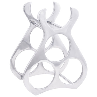 vidaXL Wine Rack Silver 9.1 x 5.5 x 11 in Aluminium