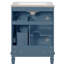 Meuble-lavabo de 61 cm avec lavabo, petit rangement avec 2 tiroirs et étagère réglable, style français épuré, glissières fluides