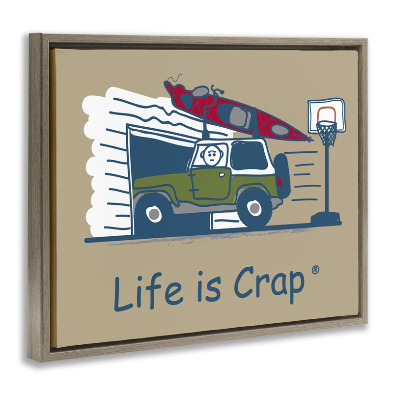 «Kayak and Garage Floater Canvas» par LIC, H 17 po x l 21 po, Cadre flottant orme Montalcino