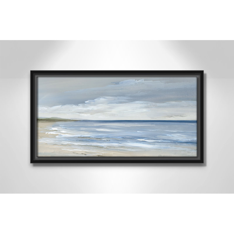 «Whispering Waves - Panorama Version Print» par Nan, H 9,5 po x l 17,5 po, Noir