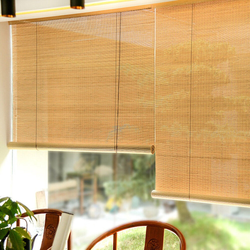 80*150cm Roller Blinds Bamboo Window Sunscreen Blackout Privacy Screen Shade