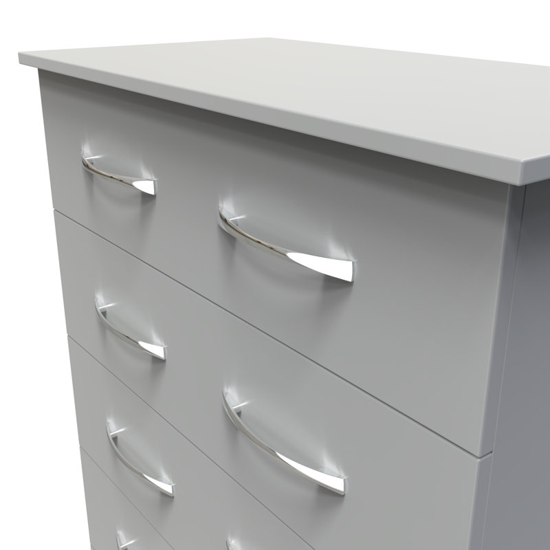 Fully Assembled Alinuswe 5 - Drawer Chest of Drawers, Dusk Grey