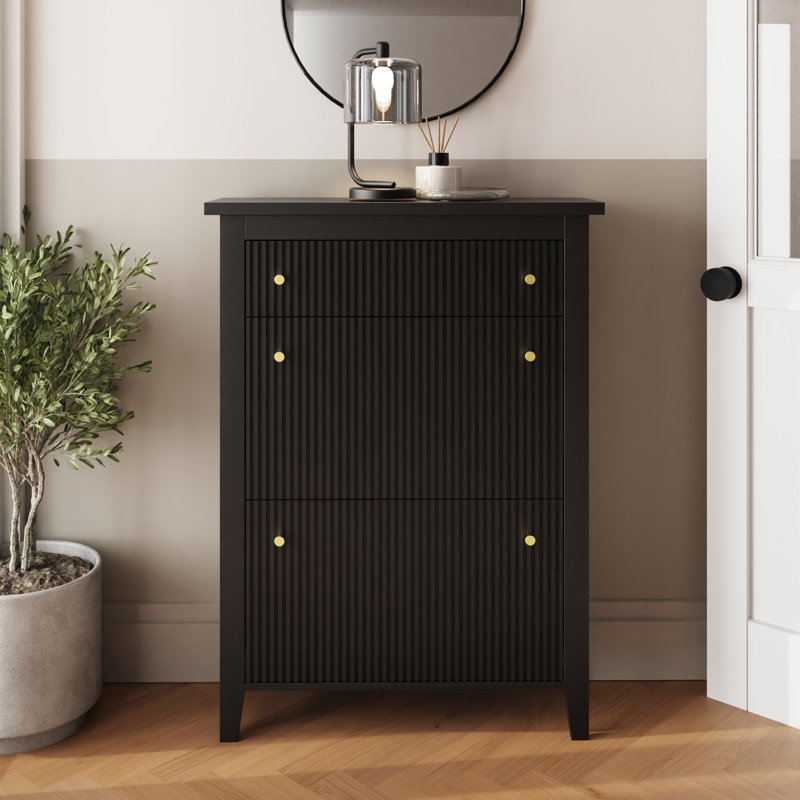 12 Pair Shoe Storage Cabinet, Black
