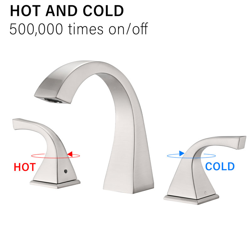 Brushed Nickel Bathroom Sink Faucet With Drain Assembly - Elegant Design, Non-Rust, Scratch, 2 Control, 3 Setup, 1.8 Gpm Flow Rate, 4.25'' Spout Height, 5.45'' Reach, 8'' Centers In Build, Rust &