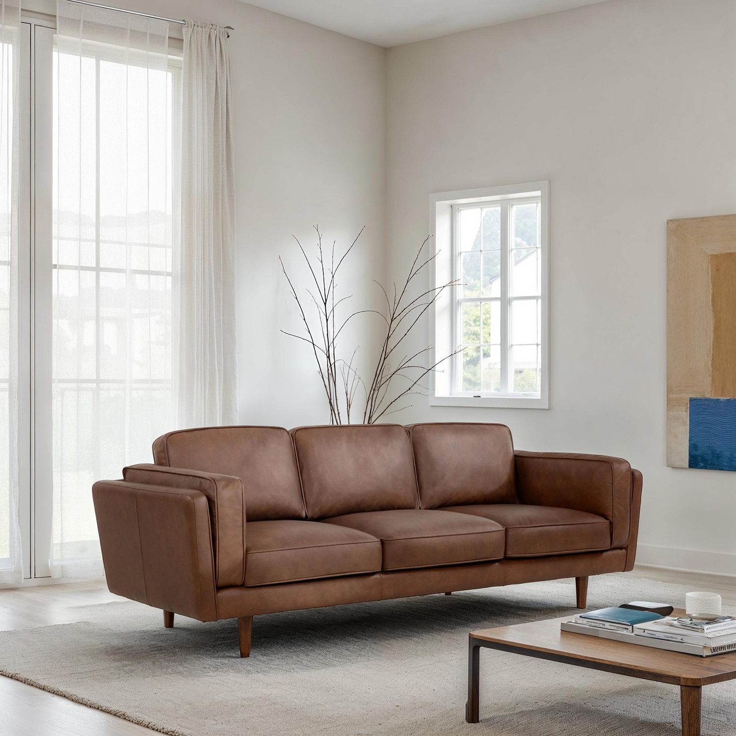 Noria 90" Sofa, Brown