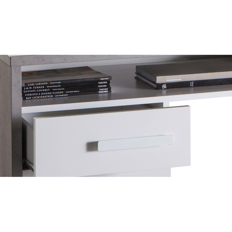 Mipiace Writing Desk, Concrete/White