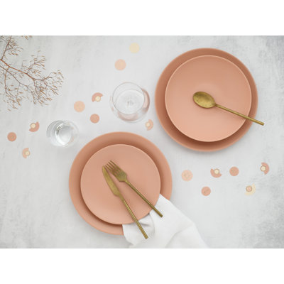 Soft Touch Stoneware Dinnerware Set 12 Piece - Service for 4
