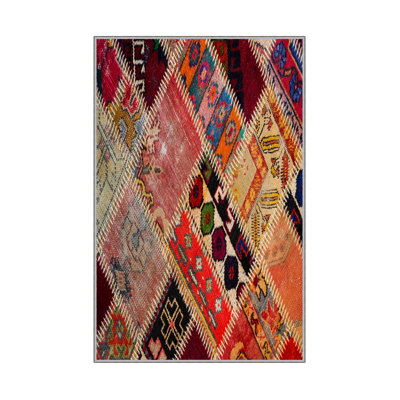 Luxurious Woven Carpet 5.2 x 7.5 ft, 100% Polyester, 0.4 in Pile Height | Antibacterial, Non-Slip PVC Dot Underside, Machine Washable | Elegant 3D Digital Print Design, Perfect for Living Room & Bedroom Décor
