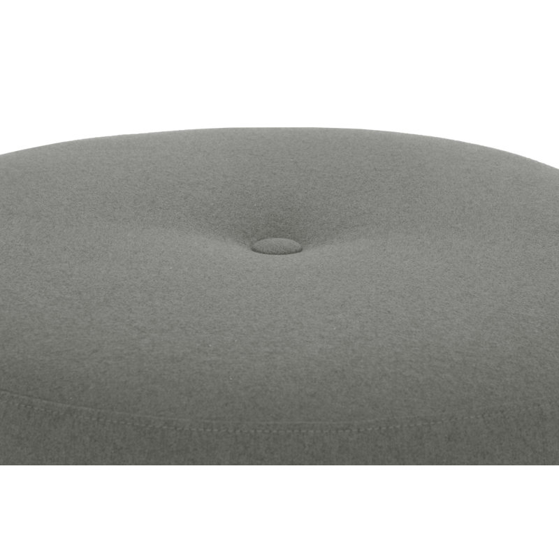 Cloquet 75cm Wide Tufted Round No Pattern Pouf Ottoman, Dark Grey