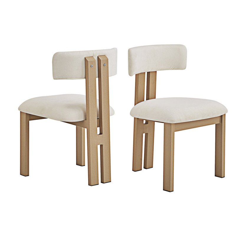 Chaise d'appoint rembourrée (ensemble de 2), Naturel