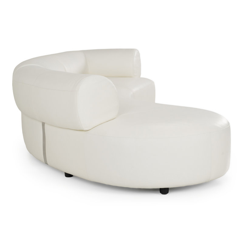 Stuart - Canapé modulaire contemporain en cuir blanc faisant face à la gauche