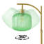 Lampe sur pied arquée en verre nervuré avec abat-jour rotatif en verre 71 po Jacobson