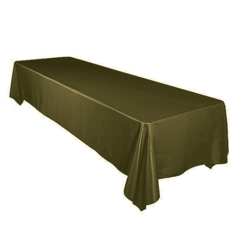 Tiano Solid Polyester Tablecloth, Olive, 108" x 58"