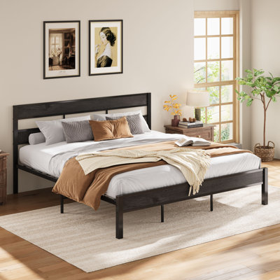 Bed And Headboard, Easy Assembly, Noise-free, No Box Spring Needed, Heavy Strong Metal Support, Double-row Support Bars