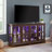 LED light TV Stand with Glass Doors and Adjustable Shelves-1490267602