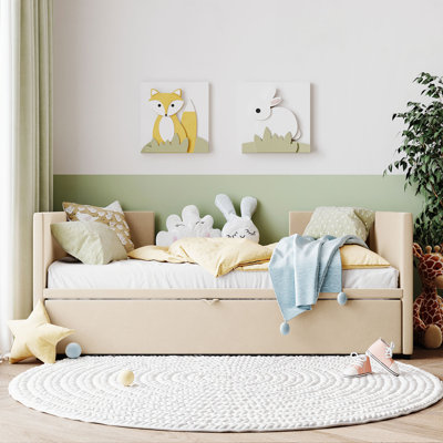 Twin Size Upholstered Daybed With Trundle