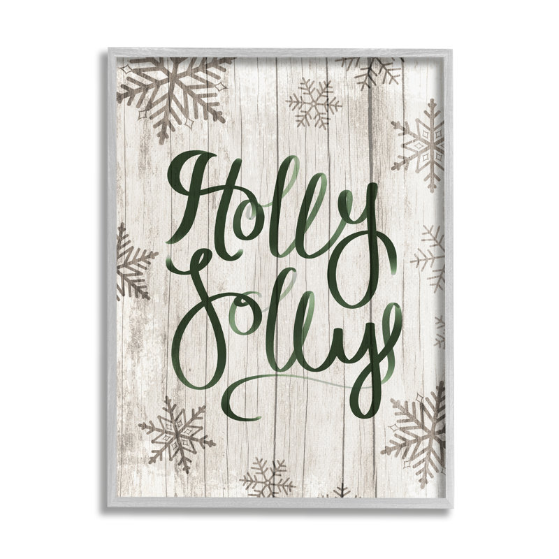 «Holly Jolly Festive Cursive», H 14 po x l 11 po, Estampe numérique Farmhouse