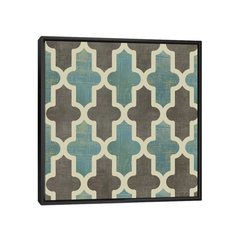 « parisian pattern ii », impression sur toile, H 18 po x l 18 po x P 1,5 po, Toile avec cadre noir, Pas de tapis