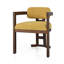 Chaise de salle à manger As Pic, combinant des sièges rembourrés, des détails en bois massif et un ensemble de 2 chaises en bois avec des pieds au fini noyer.