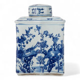 Blue and White Square Jar
