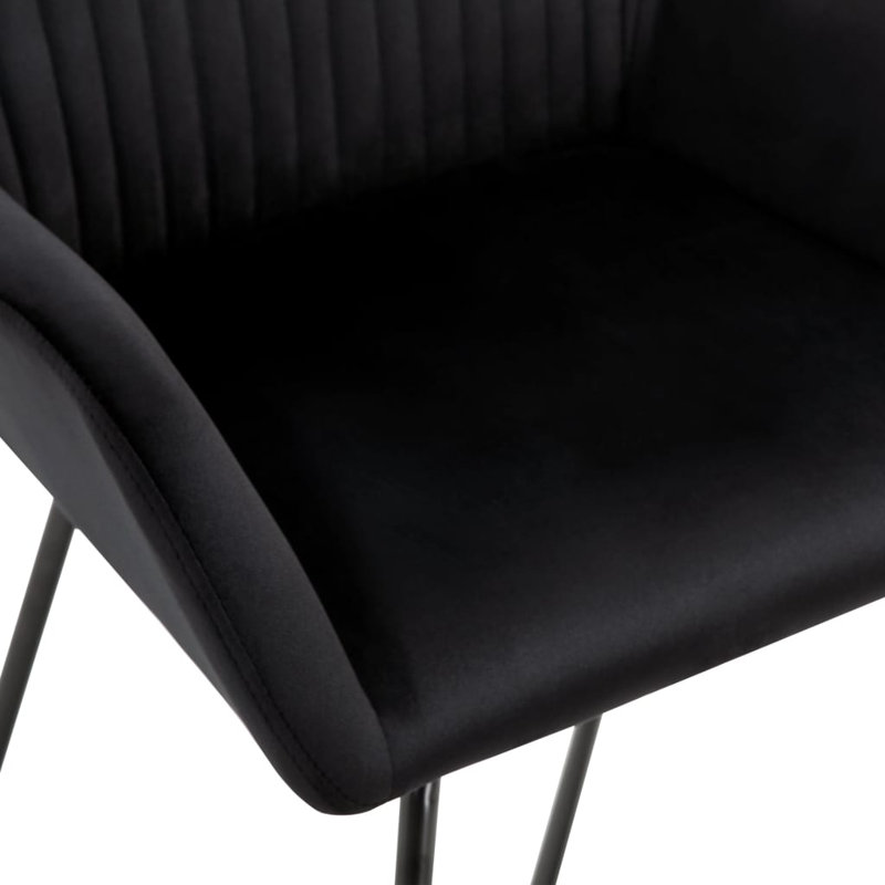 Dining Chairs Upholstered Chair with Metal Legs for Living Room, Black, 4