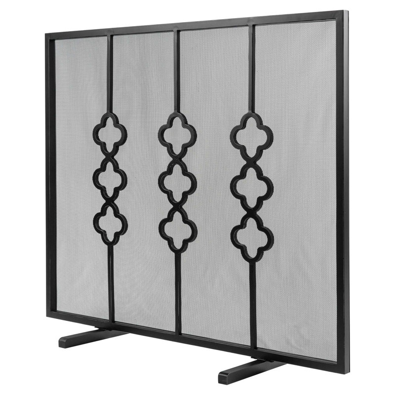 Pare-étincelles en fer Quatrefoil, Dos plat