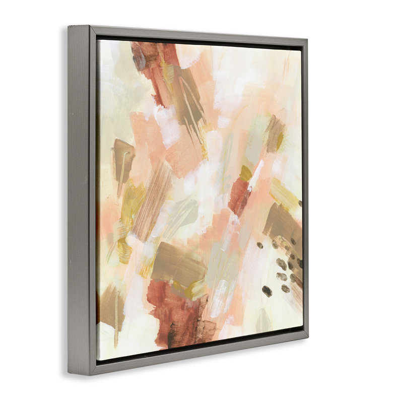 "Pale Abstract with Speckles", art mural sur toile flottante par June Erica Vess, Cadre flottant gris lustré