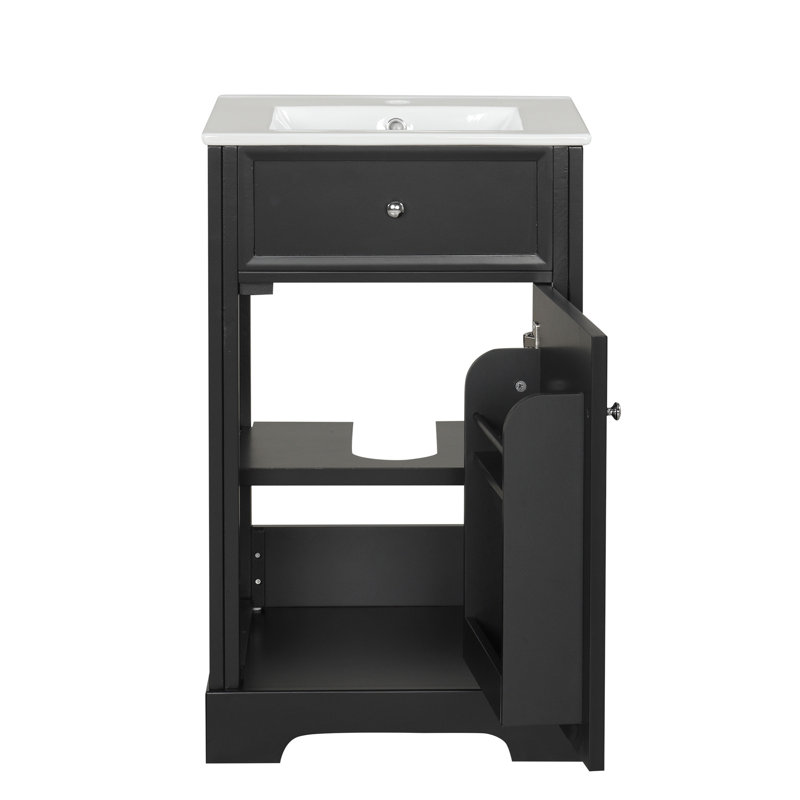 Meuble-lavabo de qualité supérieure avec caractéristiques avancées et espace de rangement abondant, Noir, noir, noir, noir