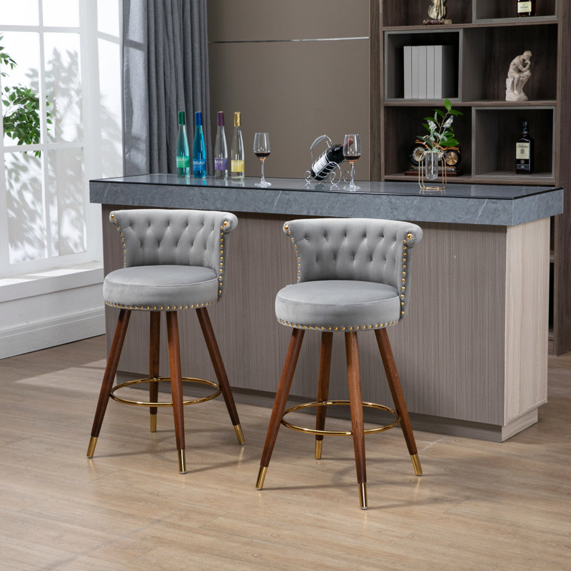 Tabourets de bar pivotants avec repose-pieds à dossier, d'une hauteur fixe de 360 degrés