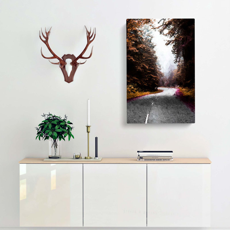 Road Through Redwood National Park in California - Wrapped Canvas Painting Print, 76cm H x 50cm W x 3cm D