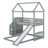 Twin Over Full Bunk Bed With Slide, House Bed With Slide-1845802866
