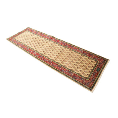 One-of-a-Kind Runner 2'6" X 7'8" 1970s Runner Wool Area Rug in Blue/Cream/Red