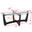 Table basse 48 "avec plateau ovale en verre, table centrale moderne avec cadre noir pour le salon-972882605