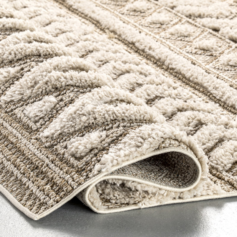 Tapis à poil long pour salon Wegner Tribal, Rectangle 6 pi 7 po x 9 pi