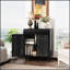 Armoire d'appoint Art avec 2 portes, rangement décoratif vieilli pour le vestibule et le salon, buffet à motif en relief