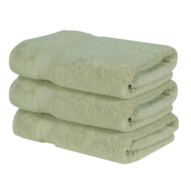 Splash 100% Cotton Zero Twist Bath Towel Set, 550 GSM Ultra Soft Absorbent Bath Towels for Spa & Daily Use, OEKO-TEX Certified, 3 Pack, Dark Sage