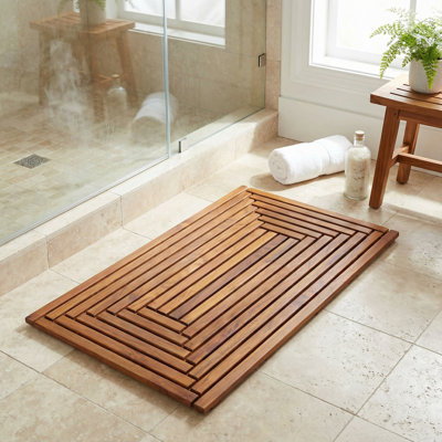Cathrine Teak Non-Slip Shower Mat