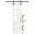 Modern White Primed And  6-Lite Clear Glass Sliding Barn Door With Installation Hardware Kit(No Assembly Required)-110163121