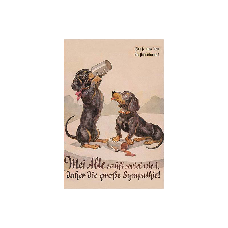 " Daschund Duo Drinks ", 42" H x 28" W x 1.5" D