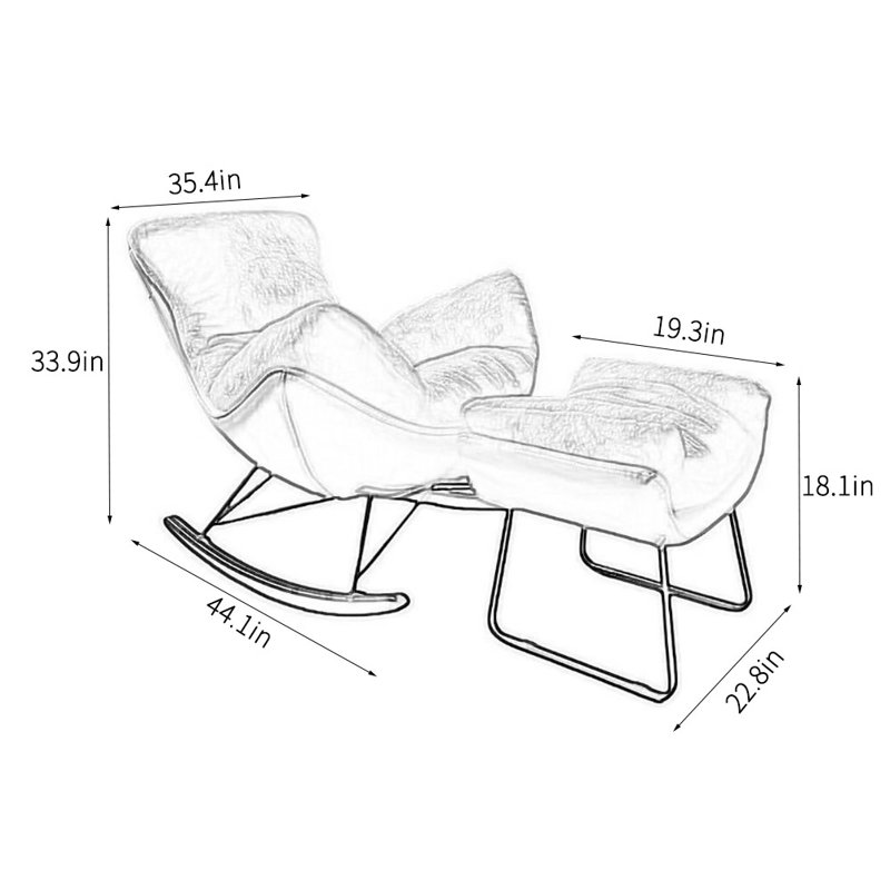 Chaise berçante de salon de luxe à lumière italienne, Rose
