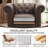 Fynlie Tufted Faux Leather Chesterfield Accent Chairs Mid Century Modern Armchair Set of 2-1143386315
