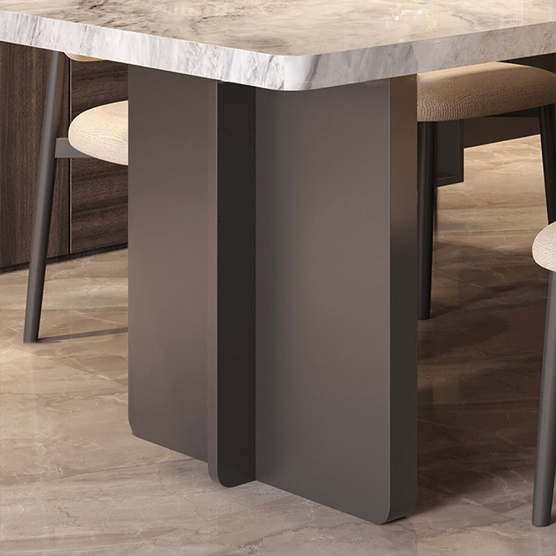 Table de salle à manger rectangulaire en fritté noir et bois manufacturé noir, H 29,53 po x L 78,74 po x l 31,5 po
