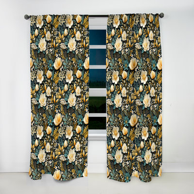 Motif floral Wanderlust Boho I - Rideau floral - Rideau floral obscurcissant - 1 panneau