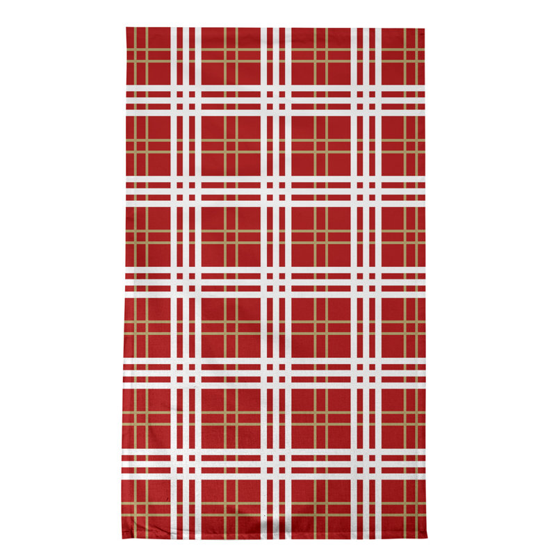 Torchon de luxe San Francisco football, Rouge / blanc / beige, Mélange de coton