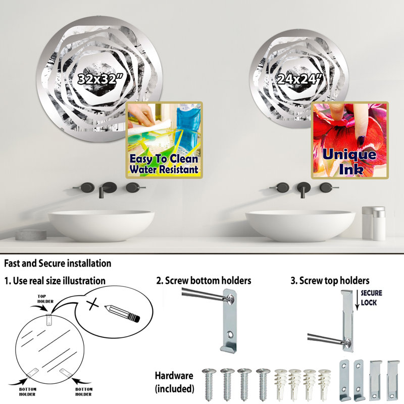 Othinkar - Miroir décoratif Amorphe, 23,6 po x 23,6 po