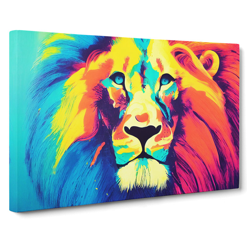 Splashed Lion Vol.2 Abstract - Wrapped Canvas, 40cm H x 60cm W x 3cm D