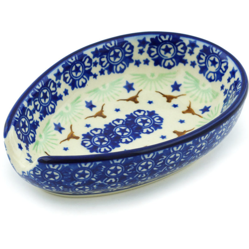 Texas State Ceramic / Porcelain Oval Spoon Rest