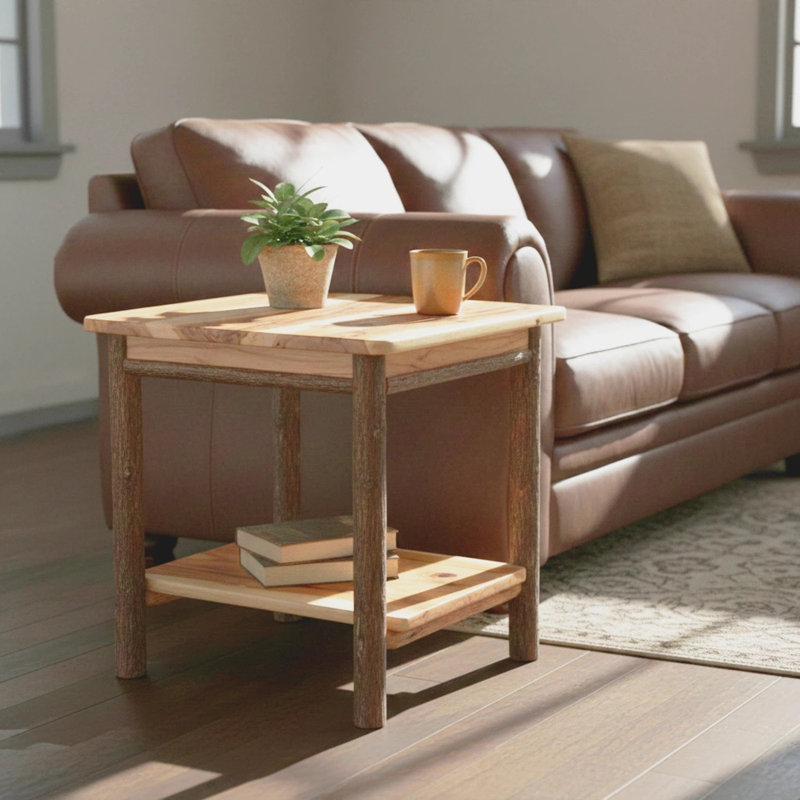 Table de bout Keystone Amish Co. Hickory, Hickory rustique