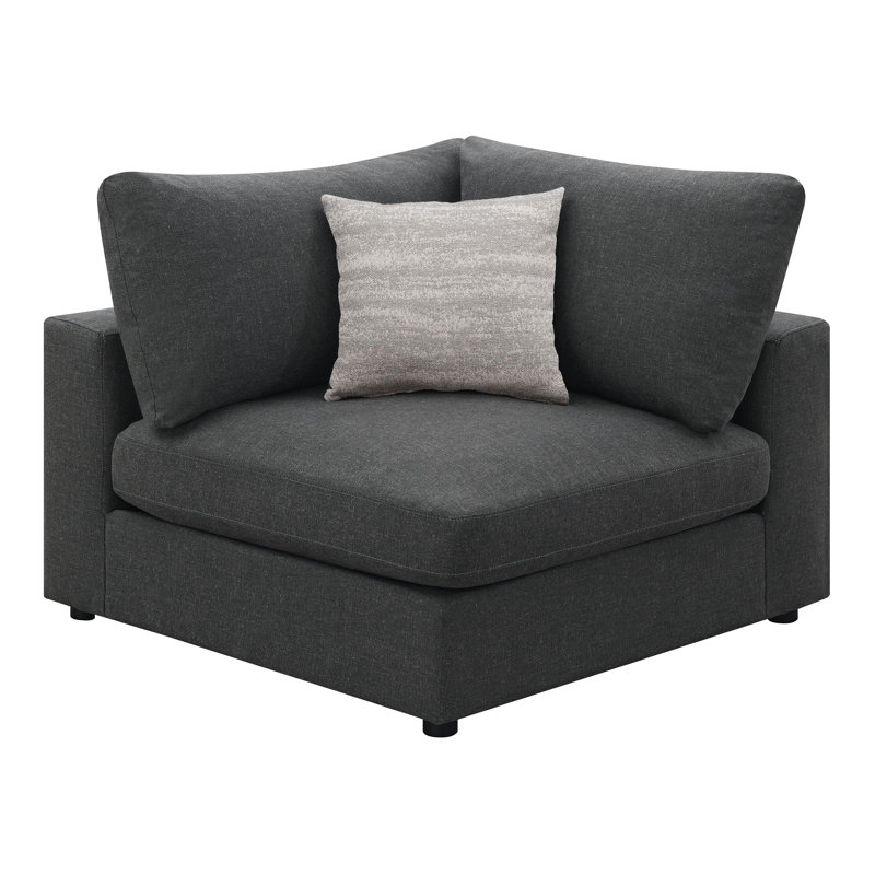 Coin rembourré, Mélange de lin gris anthracite